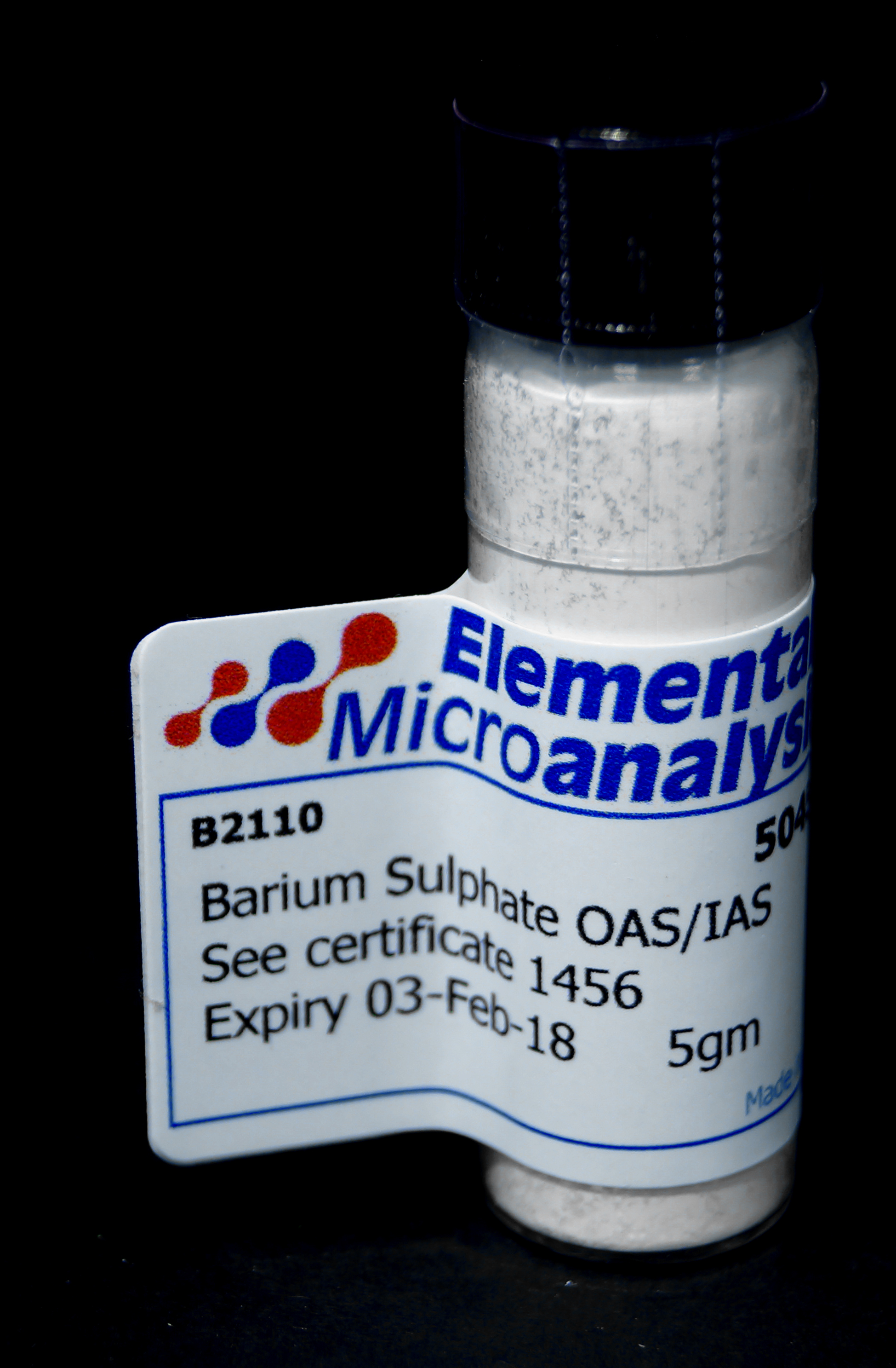 Barium Sulphate OAS/IAS See Certificate 1456  Expiry 5-Aug-26  5gm